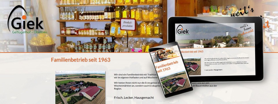Geflügelhof Giek Webseite